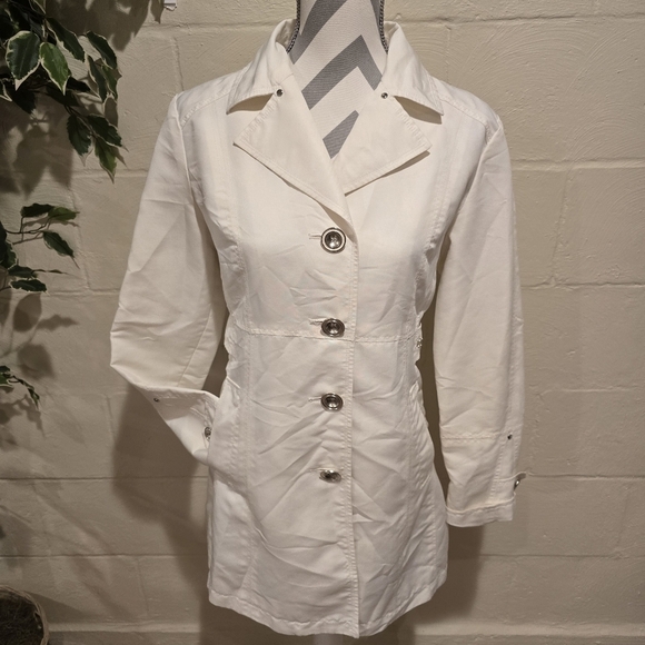 giacca Jackets & Blazers - Giacca AGallery Co Lightweight Pleated Lined Jacket With Pockets Size S White.